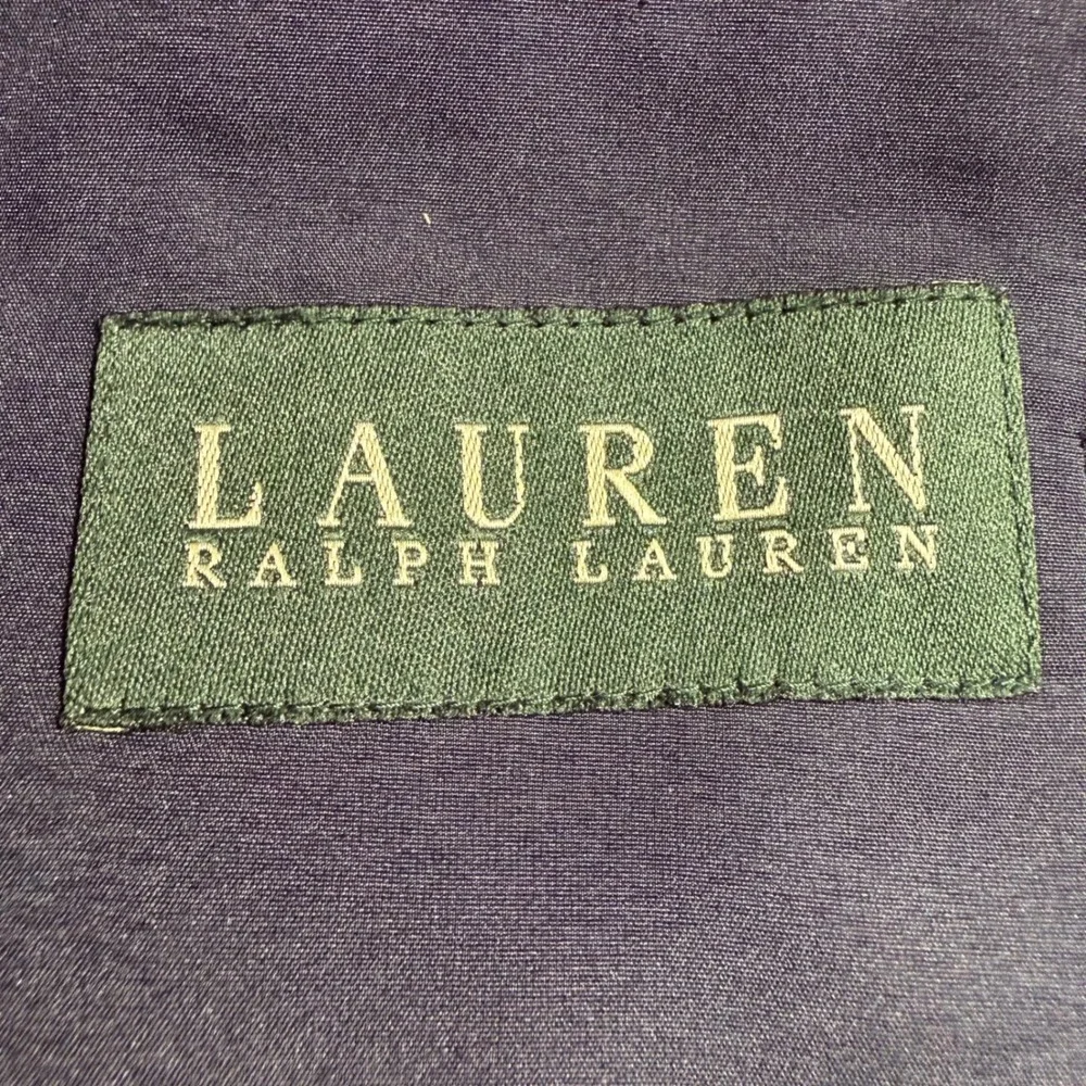 Lauren Ralph Lauren Mens Blazer 46R Wool Gold‎ Crest Button Navy Blue *READ*